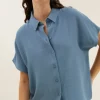 karly viscose blouse | blue stone-By bar Best