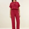 karly viscose blouse | cerise-By bar Flash Sale