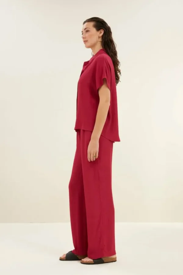 karly viscose blouse | cerise-By bar Flash Sale