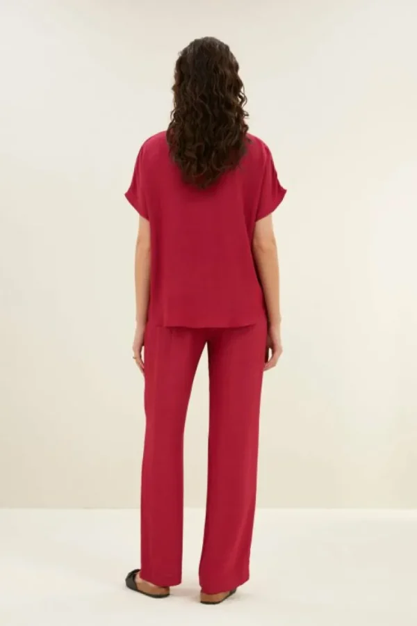 karly viscose blouse | cerise-By bar Flash Sale