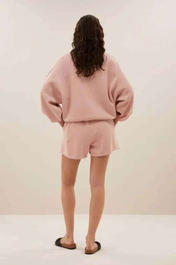 kid natural sweat shorts | peach dust-By bar Online