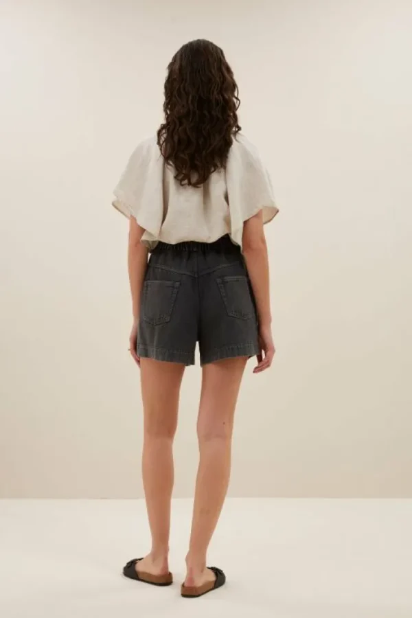 leon twill short | jet black-By bar Cheap