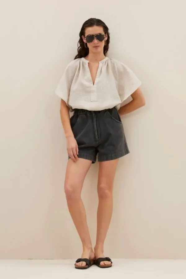 leon twill short | jet black-By bar Cheap