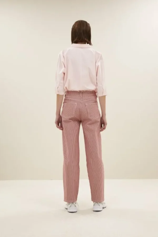 lew stripe pants | red milky stripe-By bar Hot