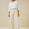 lina rw pant | raw white-By bar Shop