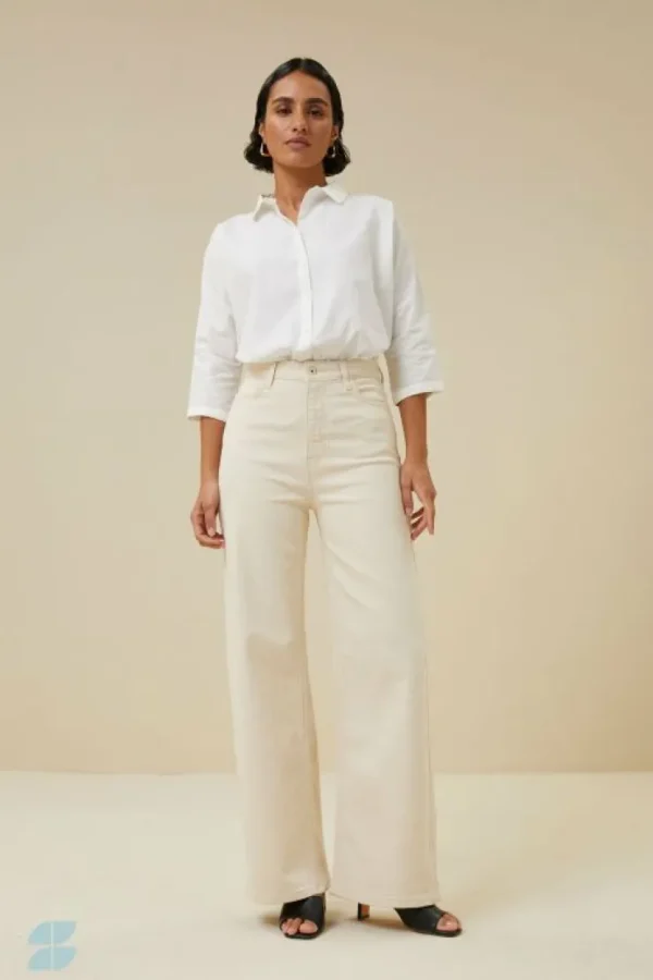 lina rw pant | raw white-By bar Shop