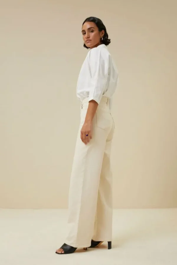 lina rw pant | raw white-By bar Shop