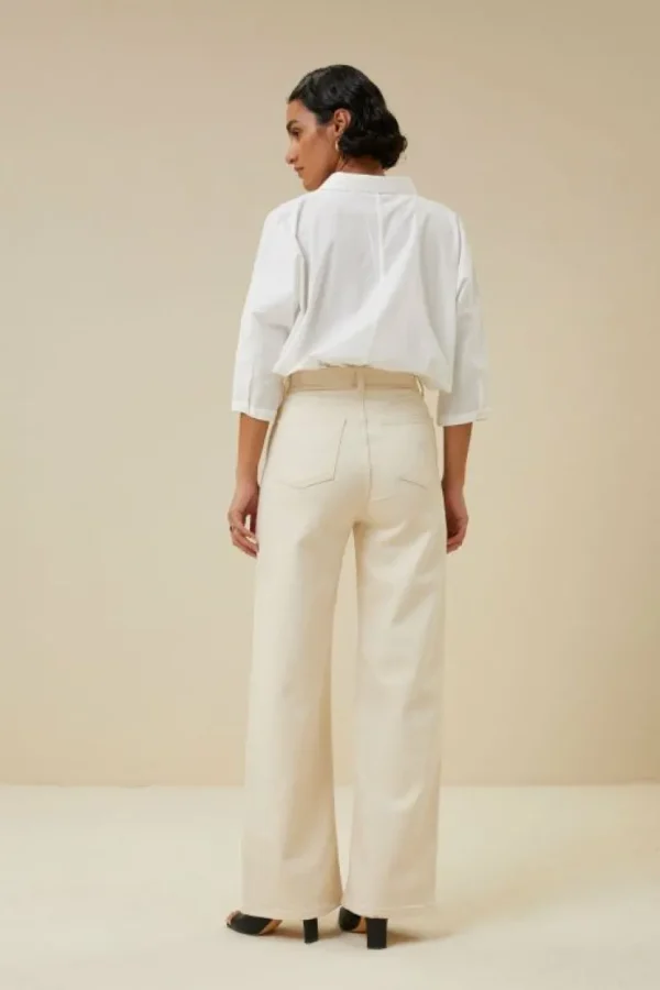 lina rw pant | raw white-By bar Shop