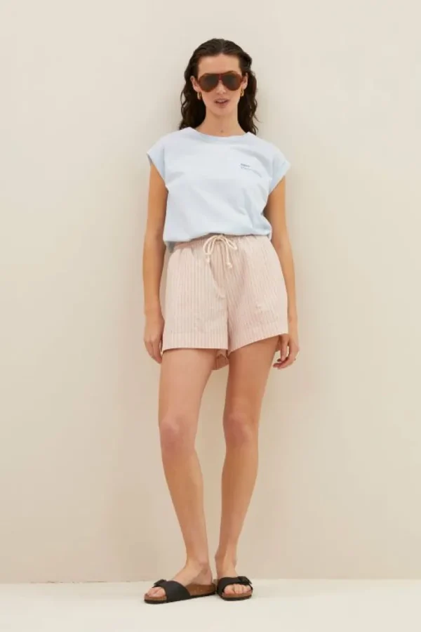 lio stripe shorts | rose stripe-By bar Store