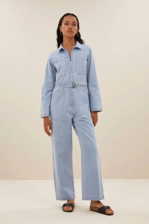 louise denim suit | light denim-By bar Shop