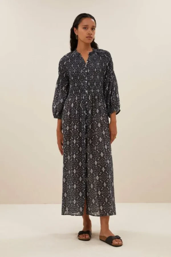 loulou midnight ikat dress | midnight ikat-By bar Store