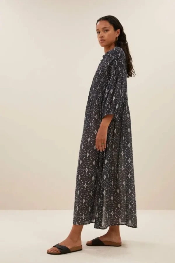 loulou midnight ikat dress | midnight ikat-By bar Store