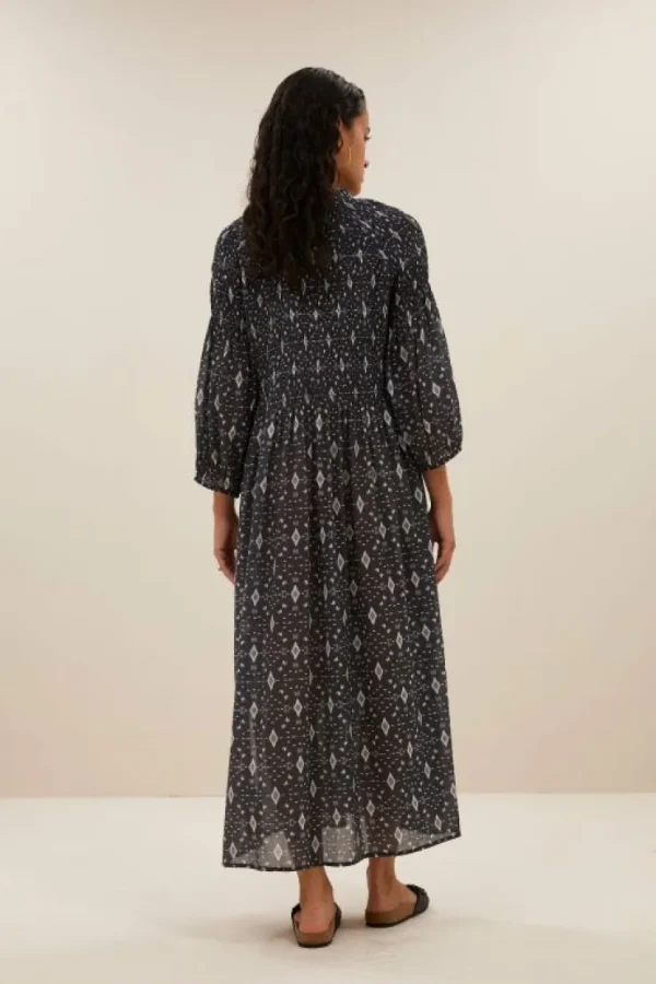 loulou midnight ikat dress | midnight ikat-By bar Store