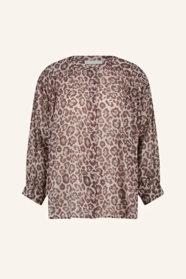 lucy cheetah blouse | pink cheetah print-By bar Fashion