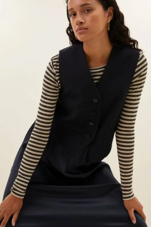 lynn pinstripe gilet | -By bar Store