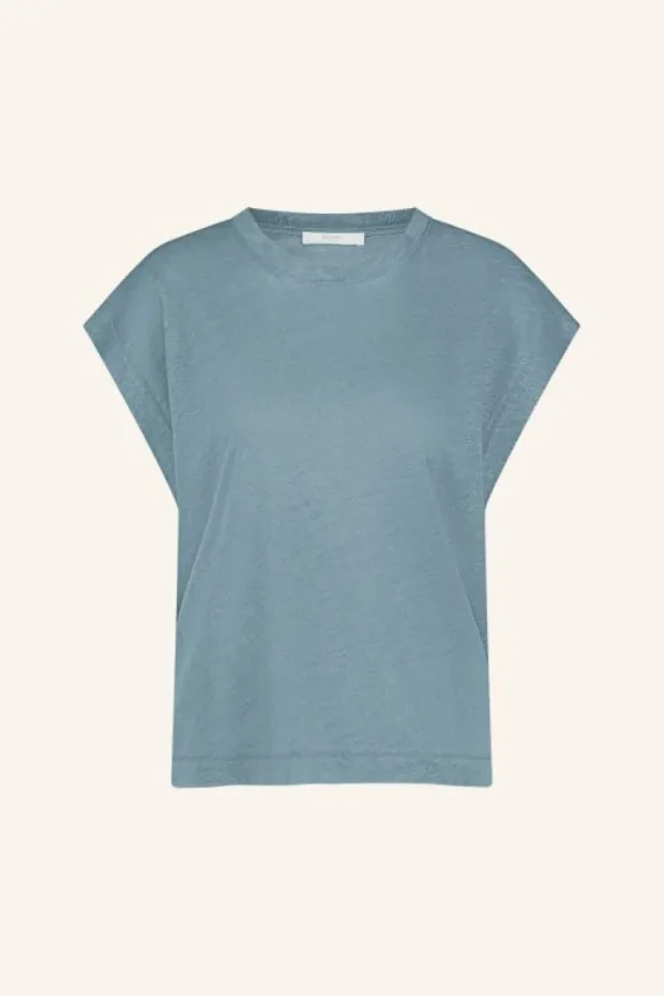 mason linen top | blue stone-By bar Outlet