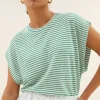 mason small stripe top | green small stripe-By bar Hot