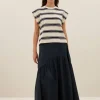 mason stripe top | navy grain stripe-By bar Store