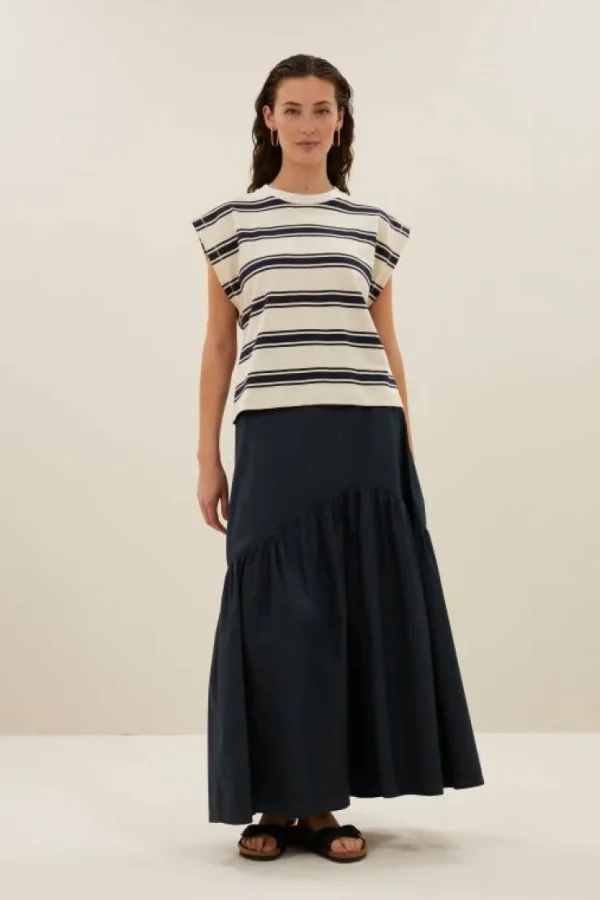 mason stripe top | navy grain stripe-By bar Store