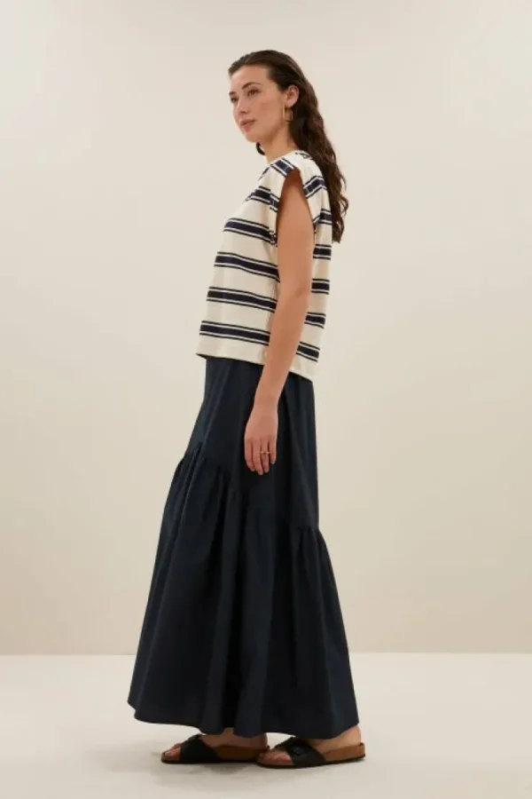 mason stripe top | navy grain stripe-By bar Store