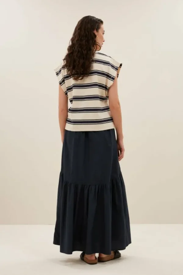 mason stripe top | navy grain stripe-By bar Store