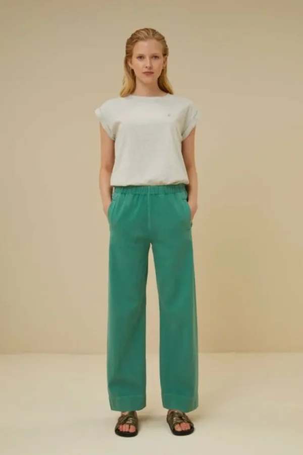 mees twill pant | aloe vera-By bar New