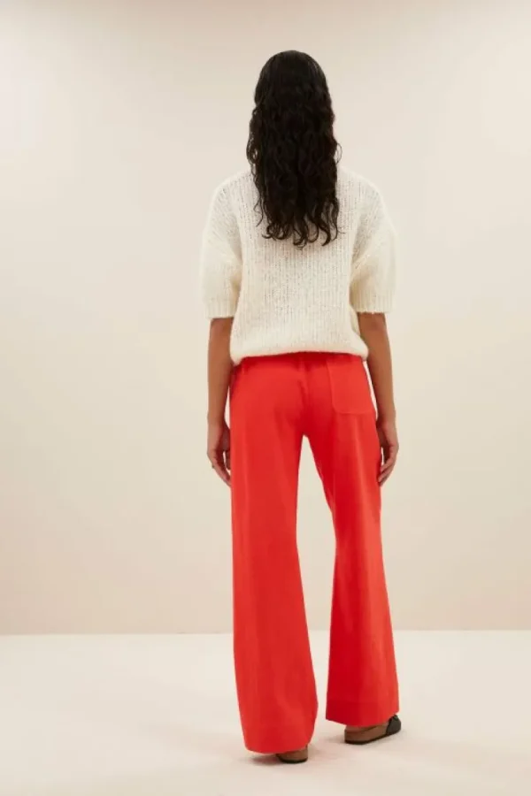 mees twill pants | poppy red-By bar Store