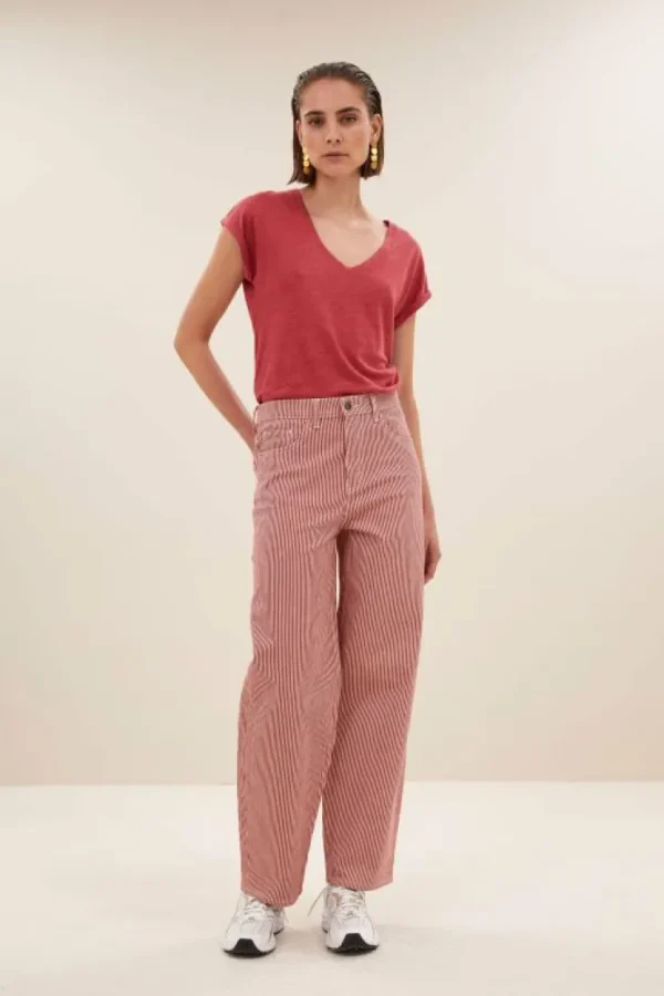 momi linen top | earth red-By bar Hot