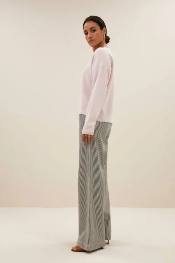 neal stripe pants | black white stripe-By bar Outlet