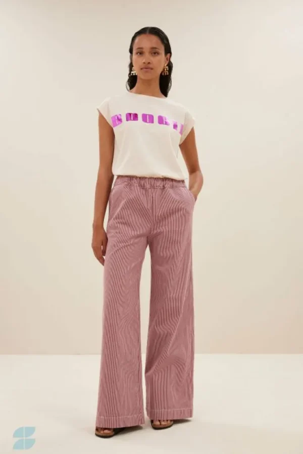 neal stripe pants | cherry milky stripe-By bar Discount