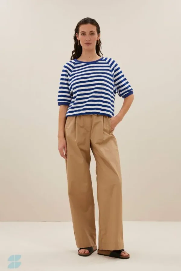 neva slub stripe top | kingsblue slub stripe-By bar Online