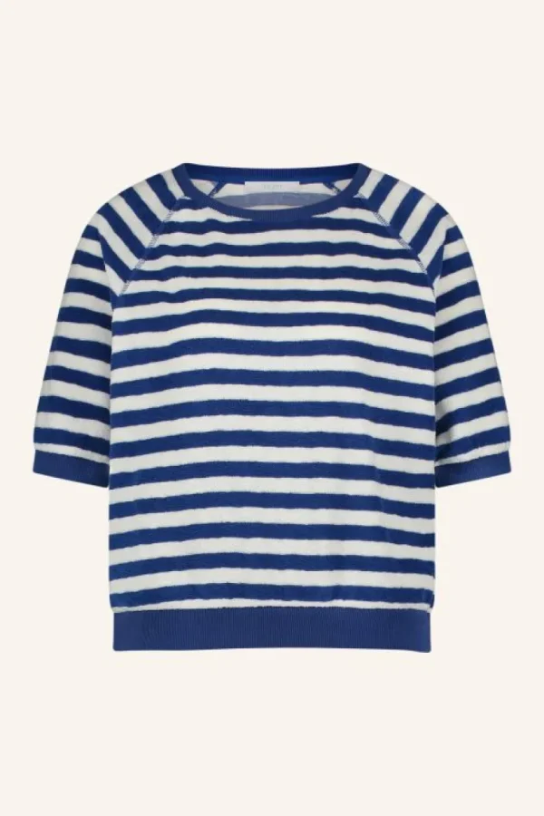 neva slub stripe top | kingsblue slub stripe-By bar Online