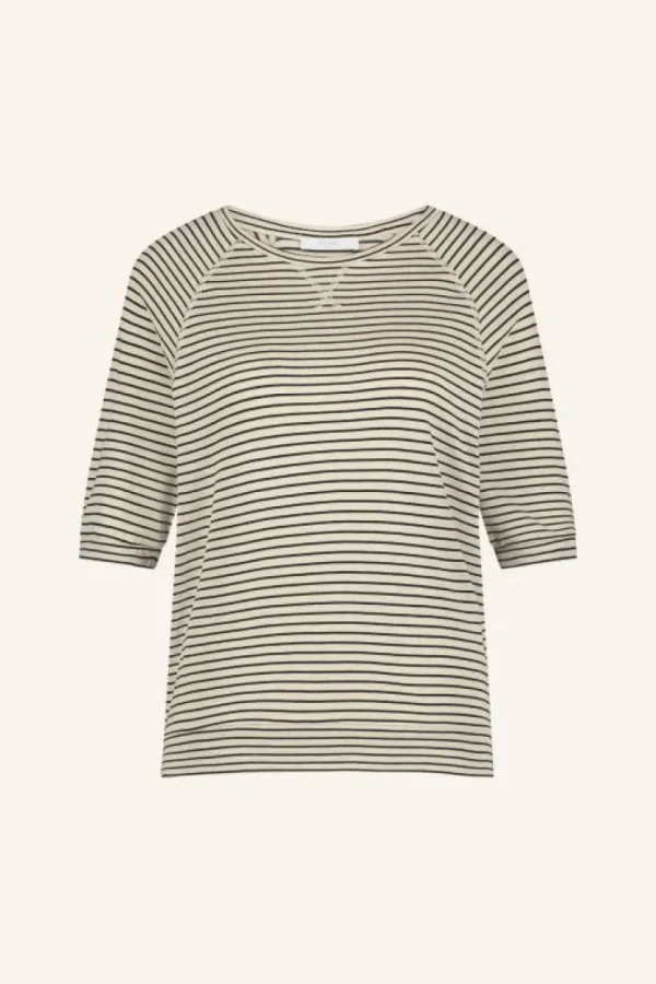 neva small stripe top | black small stripe-By bar Hot