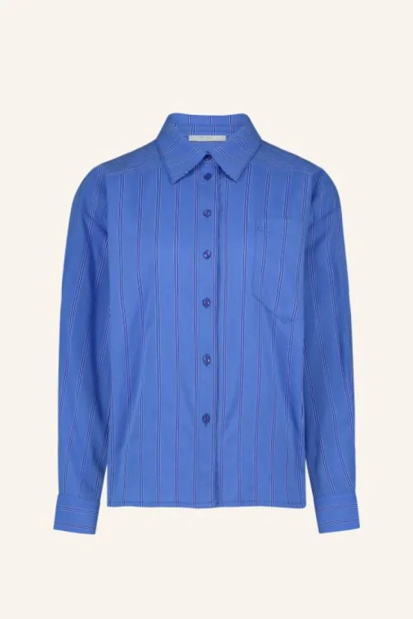 nima stripe blouse | vivid blue stripe-By bar Clearance