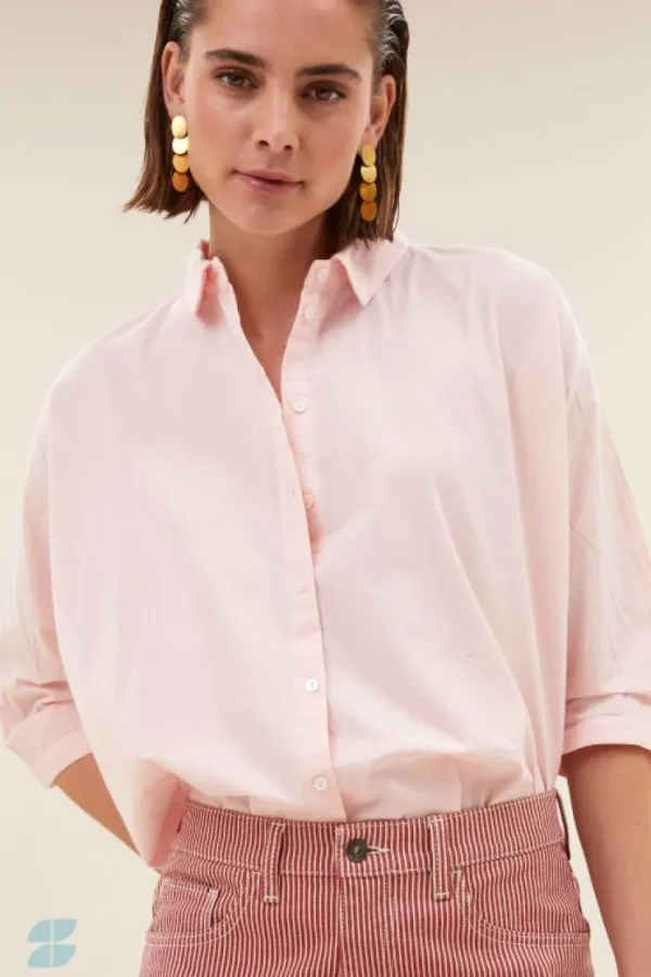 norel chambray blouse | light pink-By bar Discount