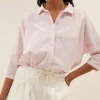 norel pink pinstripe blouse | pink pin stripe-By bar Sale