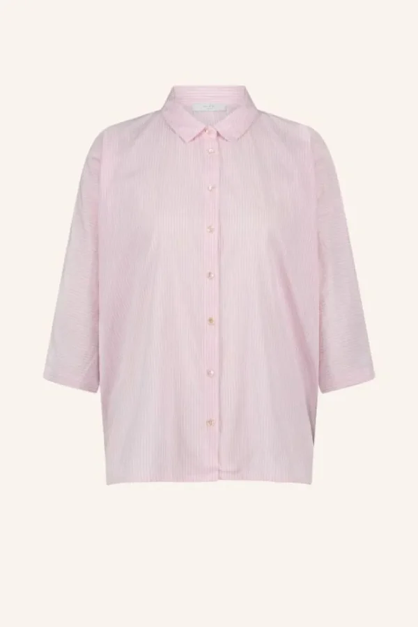 norel pink pinstripe blouse | pink pin stripe-By bar Sale