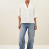 owen poplin blouse | white-By bar Flash Sale