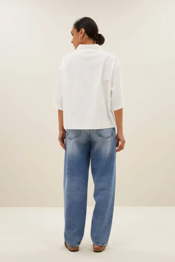 owen poplin blouse | white-By bar Flash Sale