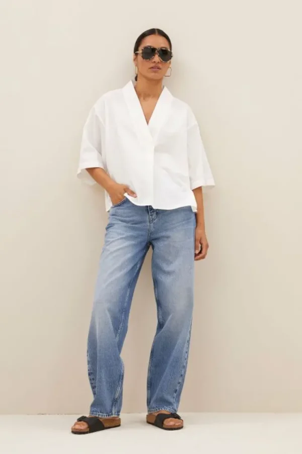 owen poplin blouse | white-By bar Flash Sale