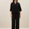 owen viscose blouse | jet black-By bar Cheap