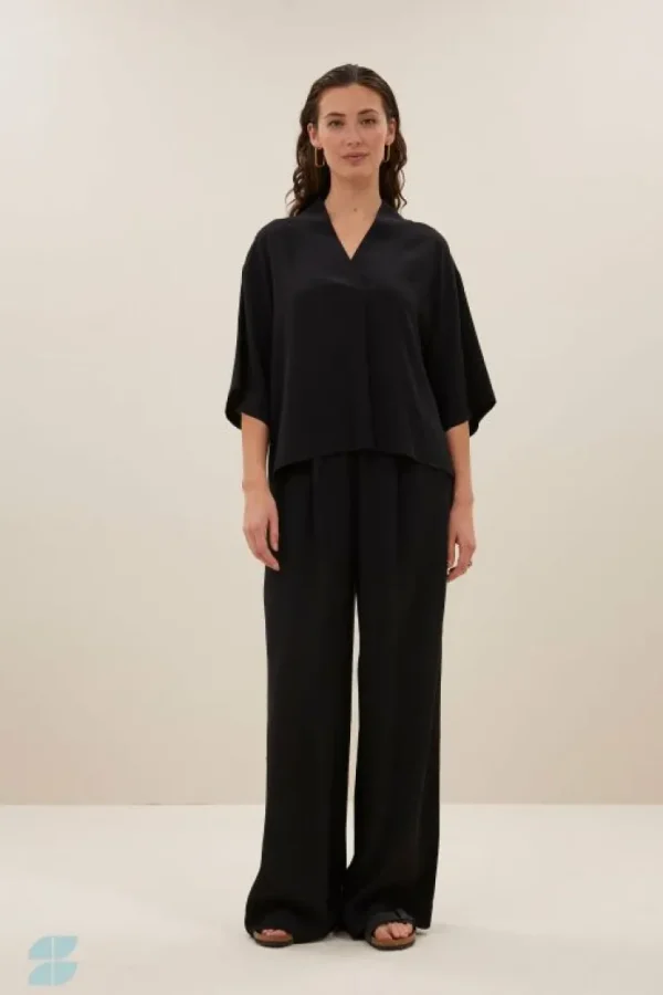 owen viscose blouse | jet black-By bar Cheap