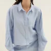 penny pinstripe blouse | sky blue-By bar Fashion