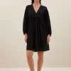 philou chambric dress | jet black-By bar Store