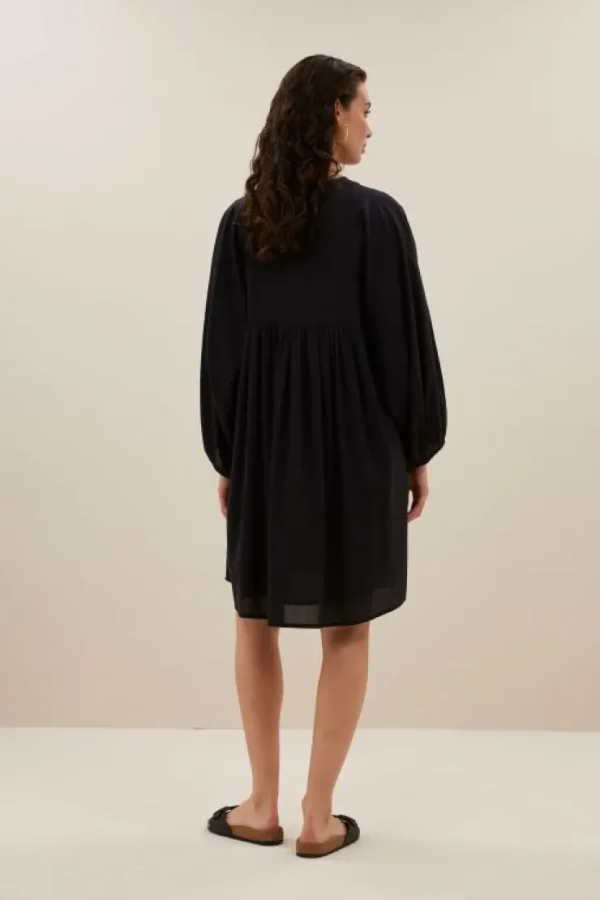 philou chambric dress | jet black-By bar Store