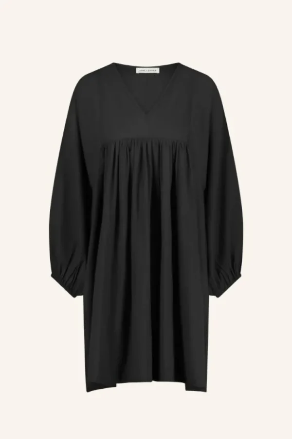 philou chambric dress | jet black-By bar Store