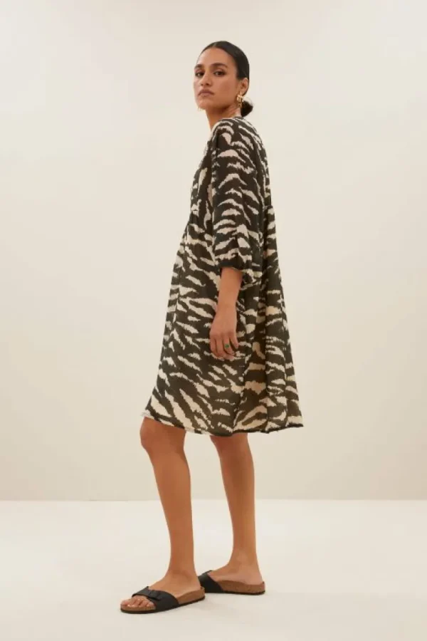 philou zebra dress | black zebra print-By bar Best Sale