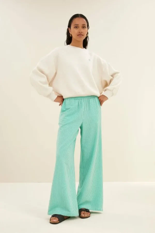 randy green stripe pants | green seer stripe-By bar Best