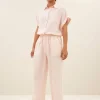 robyn linen pants | cipria pink-By bar Flash Sale