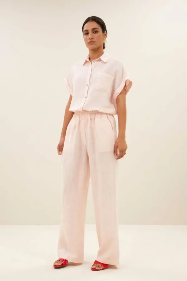 robyn linen pants | cipria pink-By bar Flash Sale